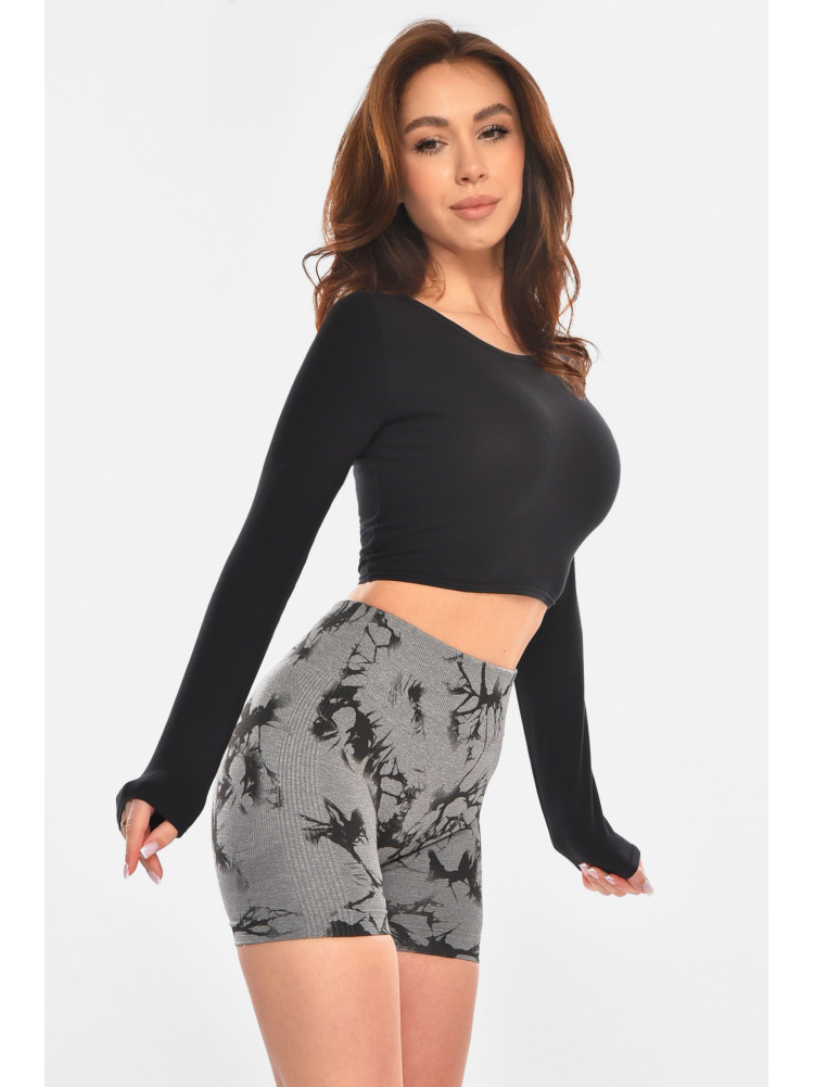 Велосипедки жіночі push-up сірого кольору з принтом ZK5006 213094C