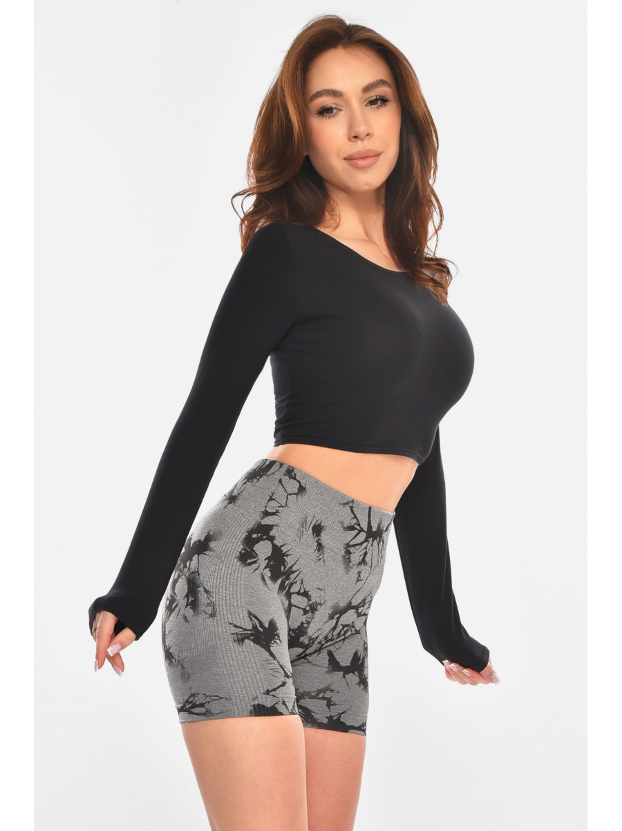 Велосипедки жіночі push-up сірого кольору з принтом ZK5006 213094C