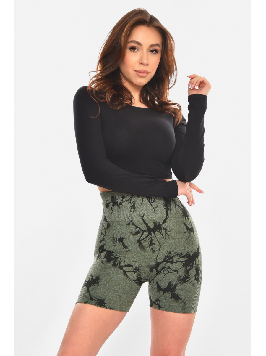 Велосипедки жіночі push-up зеленого кольору з принтом ZK5006 213096C