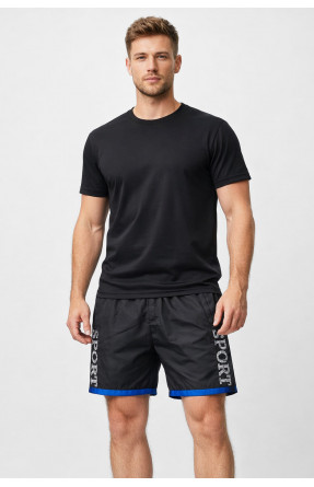 Шорты мужские черного цвета с принтом 23-27 213099C