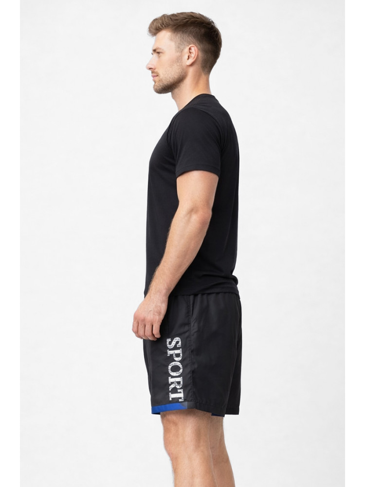 Шорты мужские черного цвета с принтом 23-27 213099C