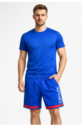 Шорты мужские синего цвета с принтом 23-27 213100C