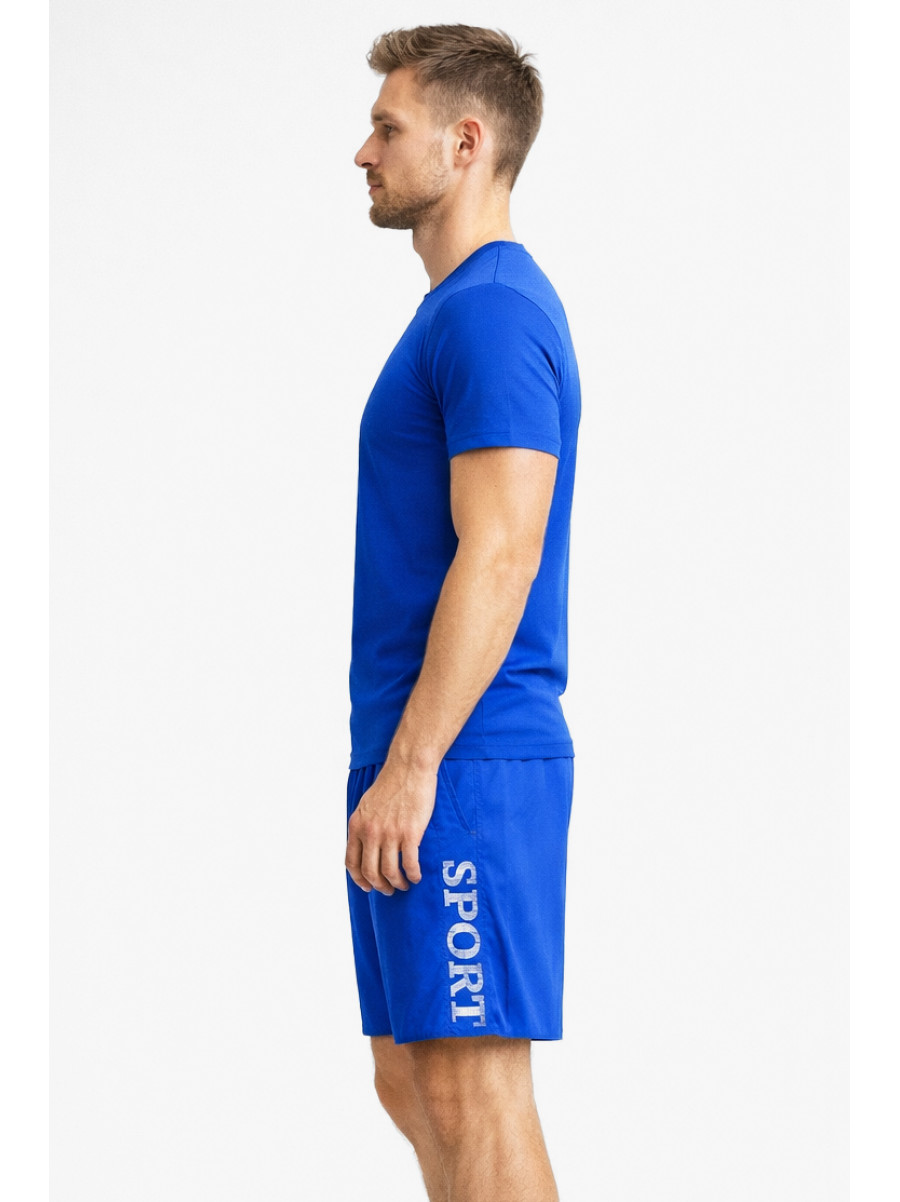 Шорты мужские синего цвета с принтом 23-27 213100C