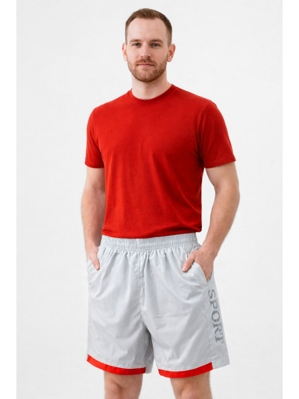 Шорты мужские серого цвета с принтом 23-27 213101C