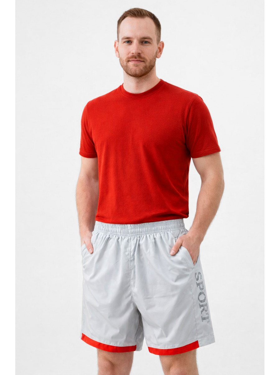 Шорты мужские серого цвета с принтом 23-27 213101C