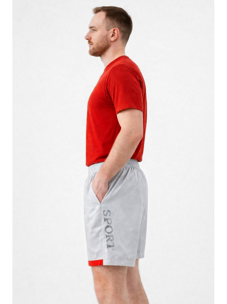 Шорты мужские серого цвета с принтом 23-27 213101C