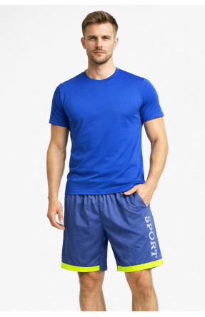 Шорты мужские синего цвета с принтом 23-27 213102C