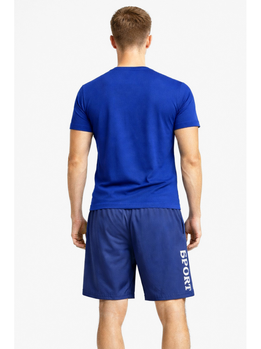 Шорты мужские тёмно-синего цвета с принтом 23-27 213103C