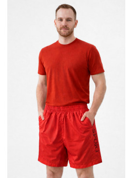 Шорты мужские красного цвета с принтом 23-27 213104C