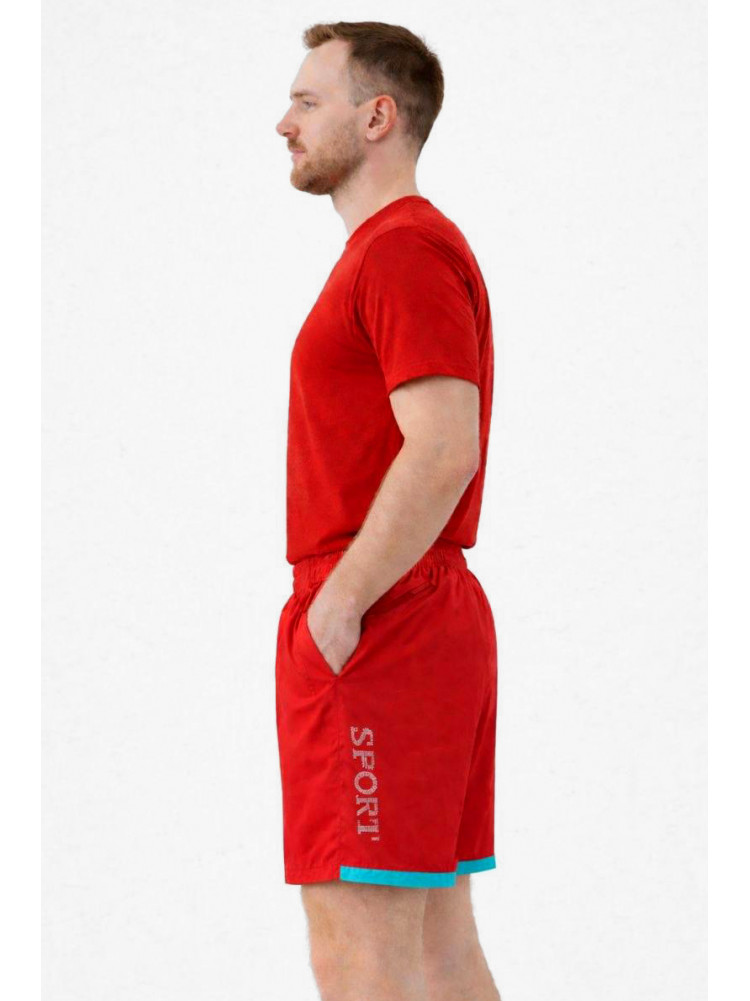Шорты мужские красного цвета с принтом 23-27 213104C