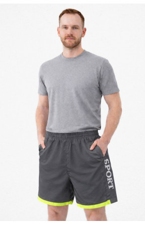 Шорты мужские тёмно-серого цвета с принтом 23-27 213105C