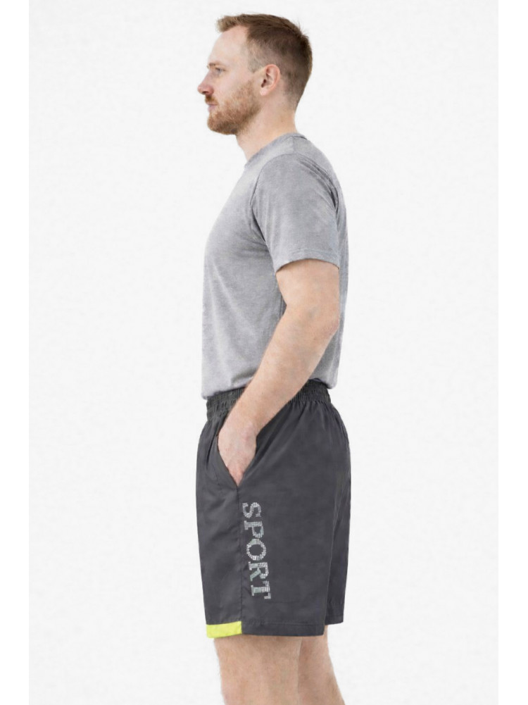 Шорты мужские тёмно-серого цвета с принтом 23-27 213105C