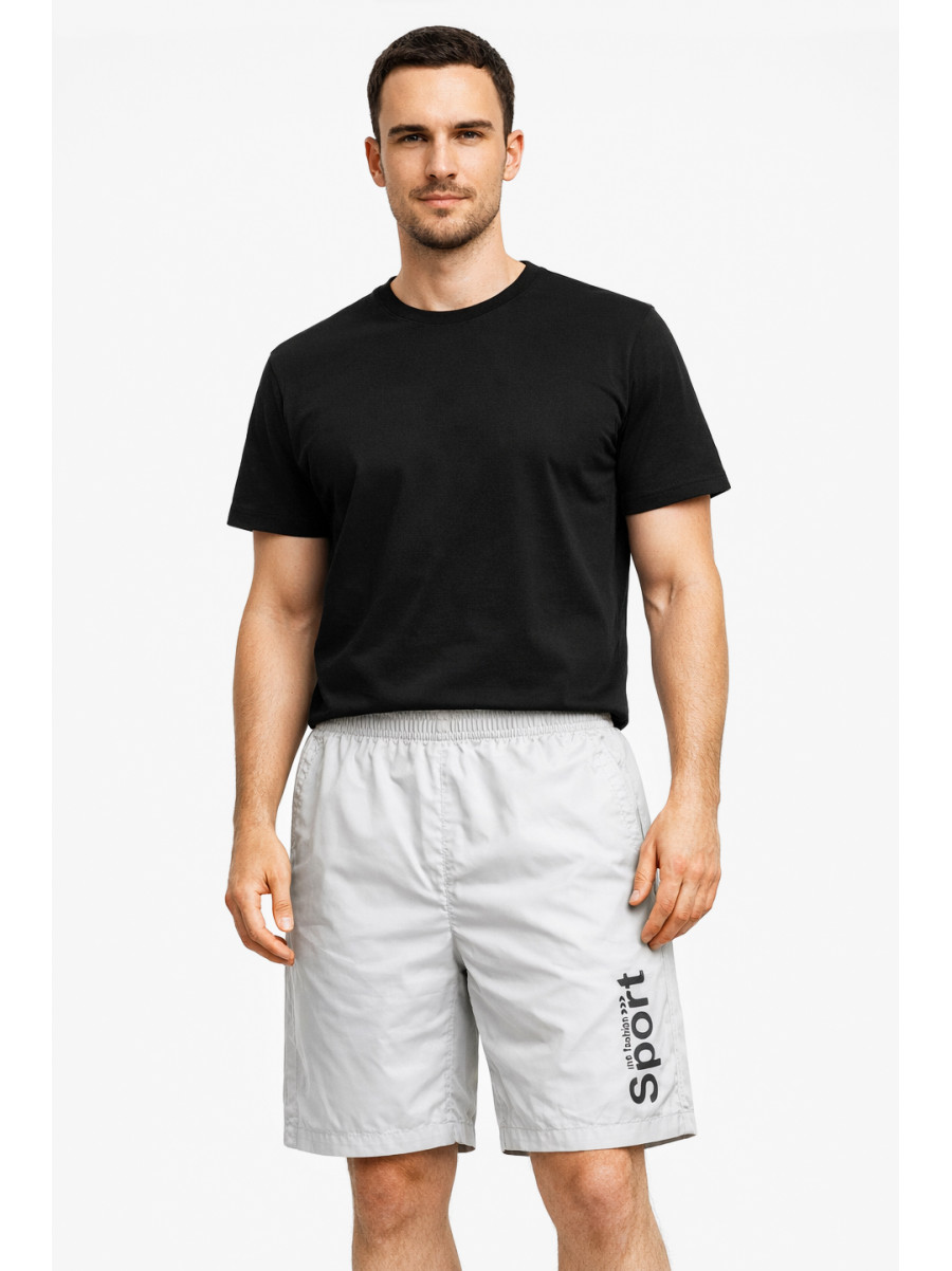 Шорты мужские серого цвета с принтом 23-26 213106C