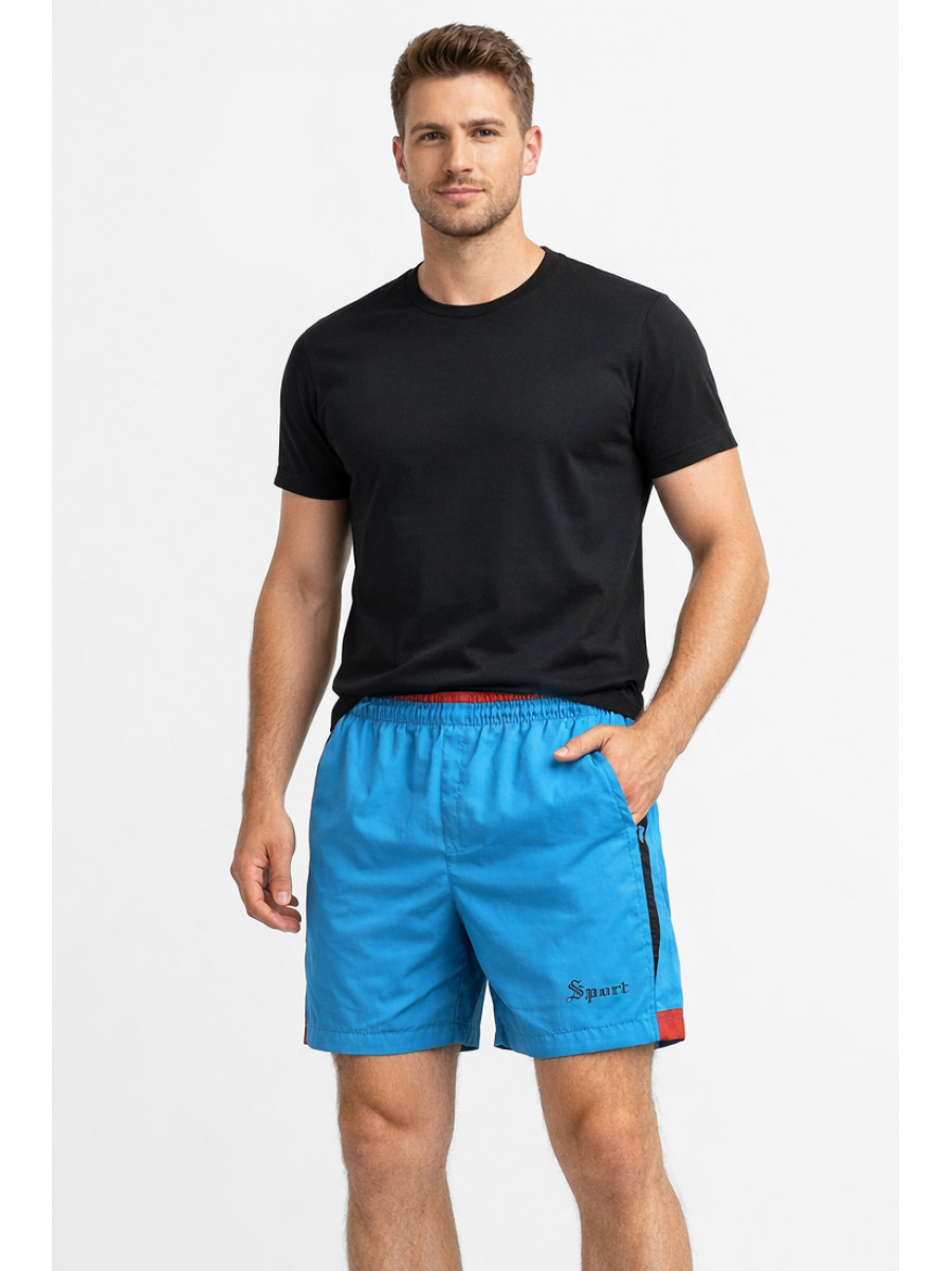 Шорты мужские голубого цвета с принтом 617 213107C