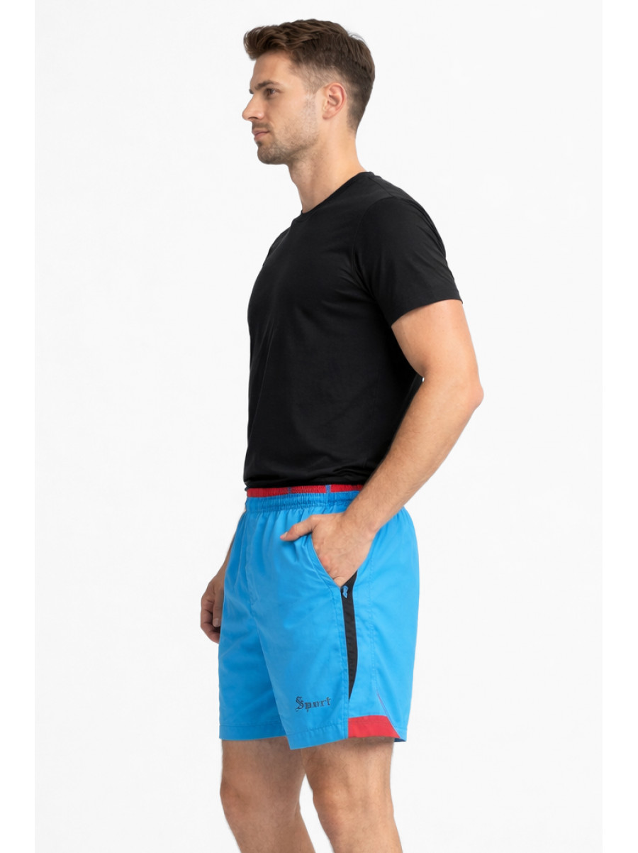 Шорты мужские голубого цвета с принтом 617 213107C