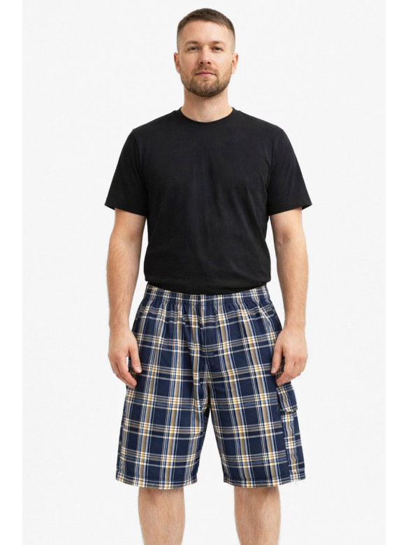 Шорты мужские тёмно-синего цвета с принтом 213113C