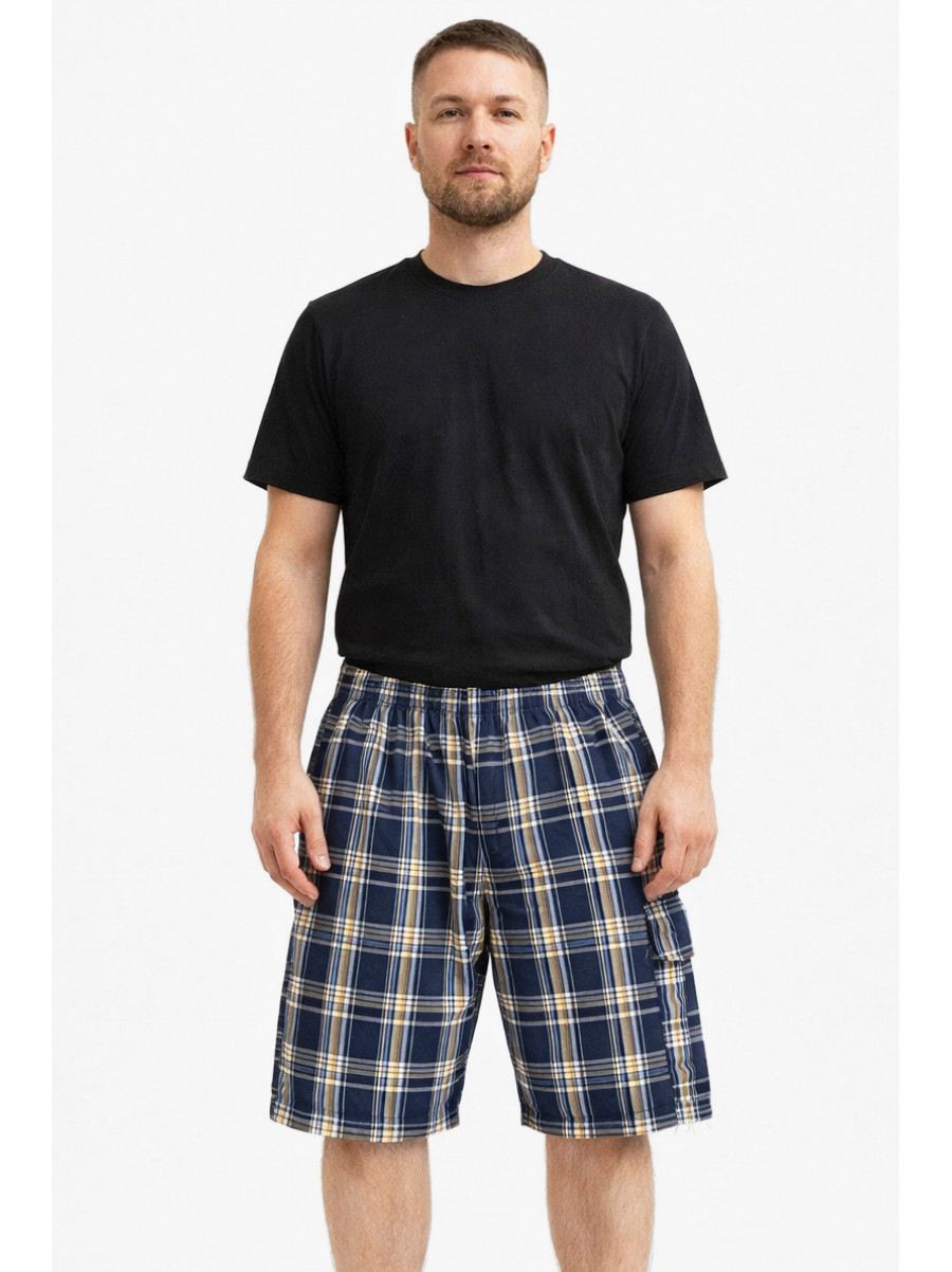 Шорты мужские тёмно-синего цвета с принтом 213113C