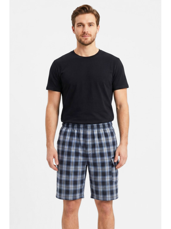 Шорты мужские тёмно-синего цвета с принтом 213116C