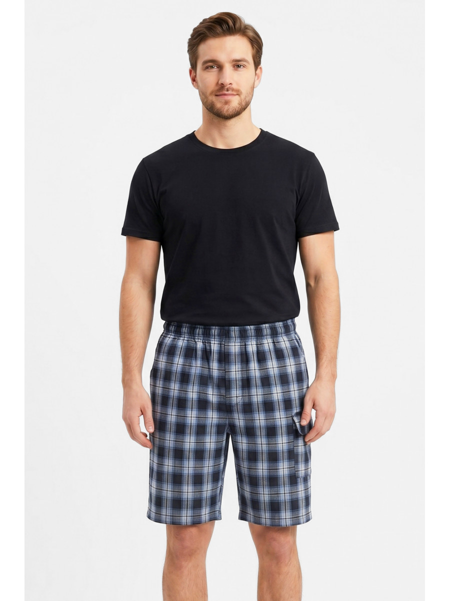 Шорты мужские тёмно-синего цвета с принтом 213116C