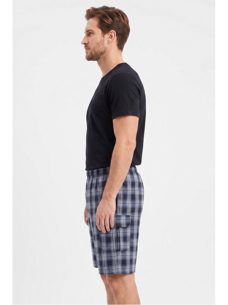 Шорты мужские тёмно-синего цвета с принтом 213116C