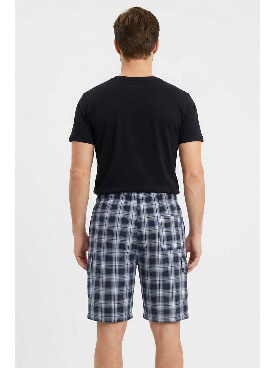 Шорты мужские тёмно-синего цвета с принтом 213116C