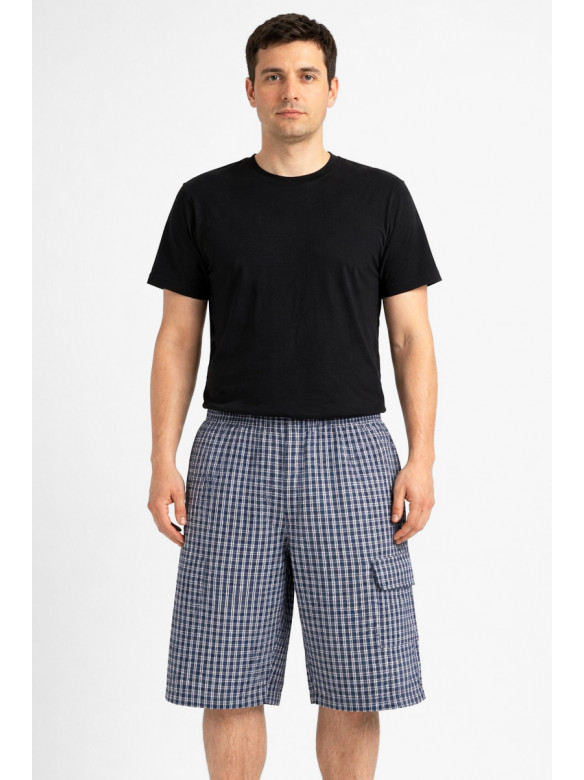 Шорты мужские тёмно-синего цвета с принтом 213118C