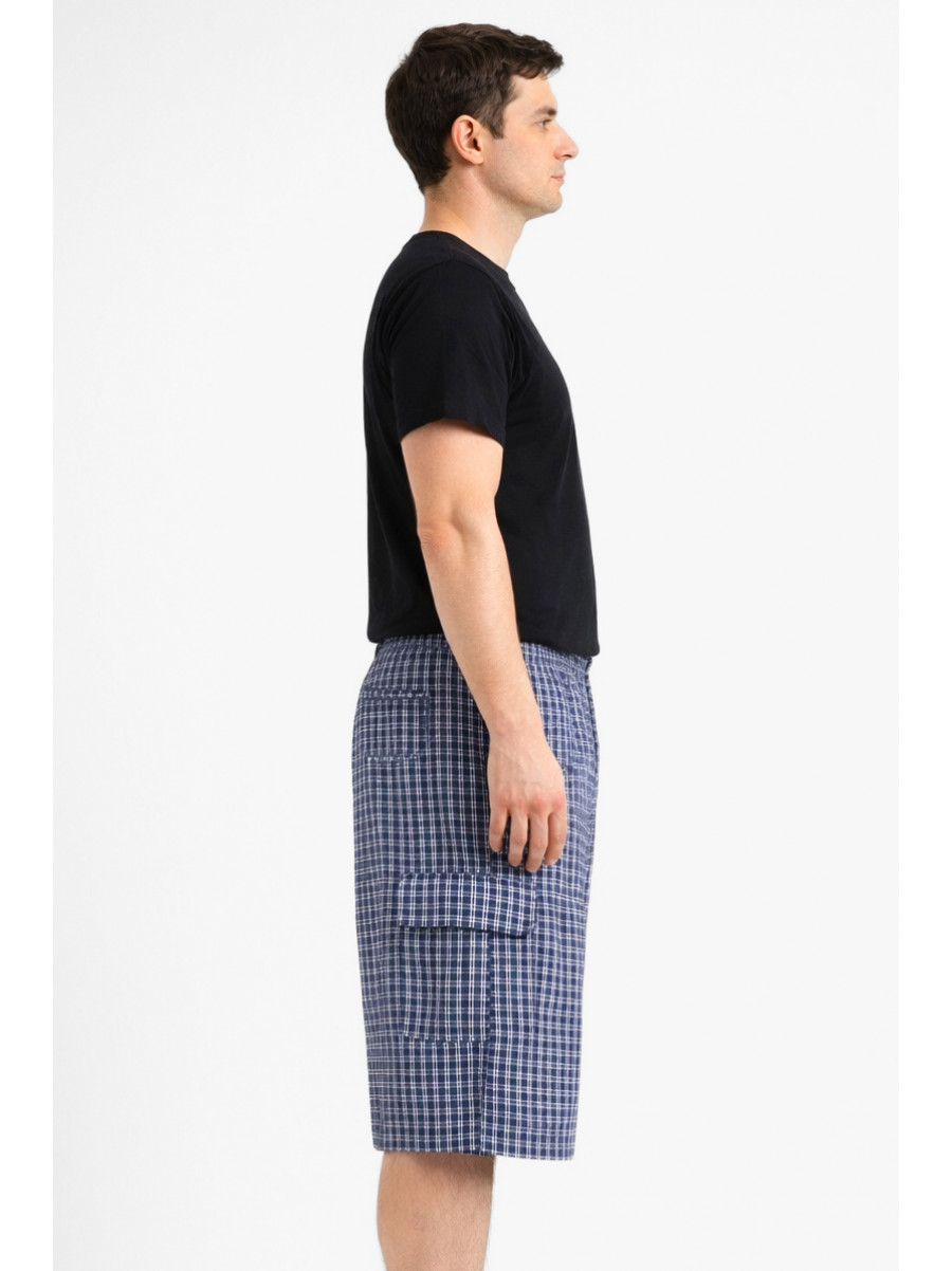 Шорты мужские тёмно-синего цвета с принтом 213118C