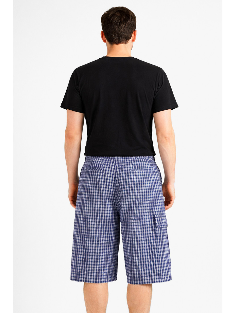Шорты мужские тёмно-синего цвета с принтом 213118C