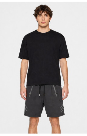 Шорты мужские однотонные черного цвета 1416-2 213122C