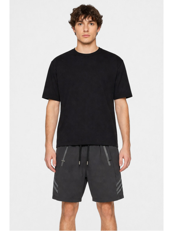 Шорты мужские однотонные черного цвета 1416-2 213122C