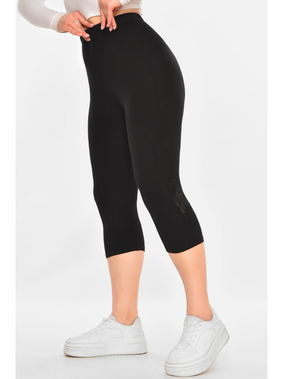 Бриджі жіночі однотонні чорного кольору А748 213123C