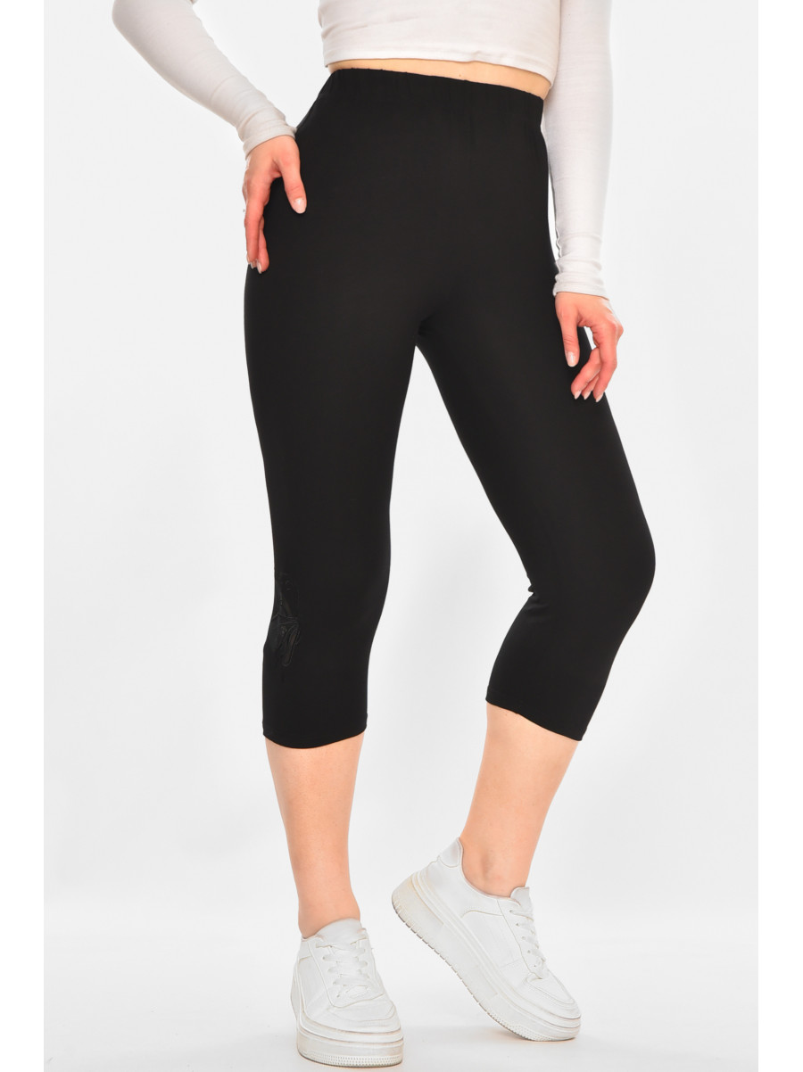 Бриджі жіночі однотонні чорного кольору А748 213123C