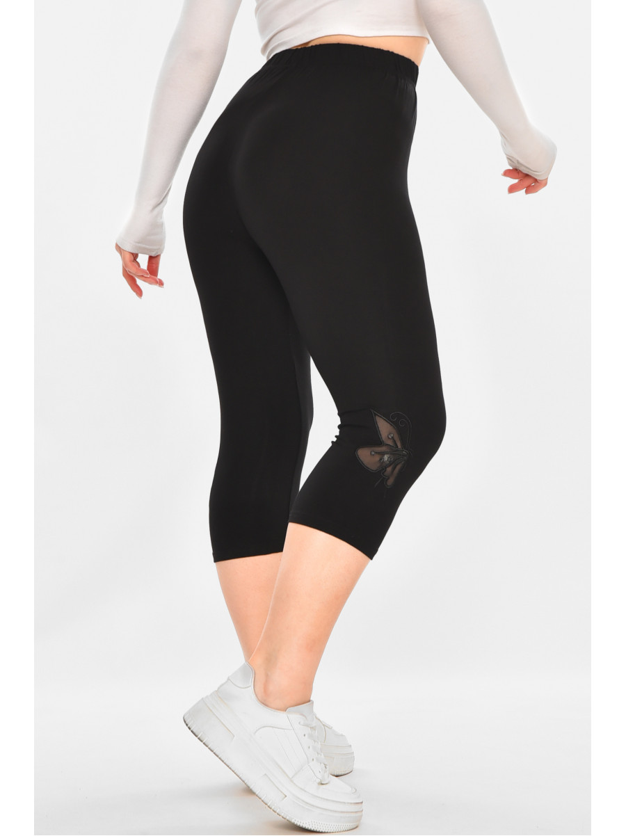 Бриджі жіночі однотонні чорного кольору А748 213123C