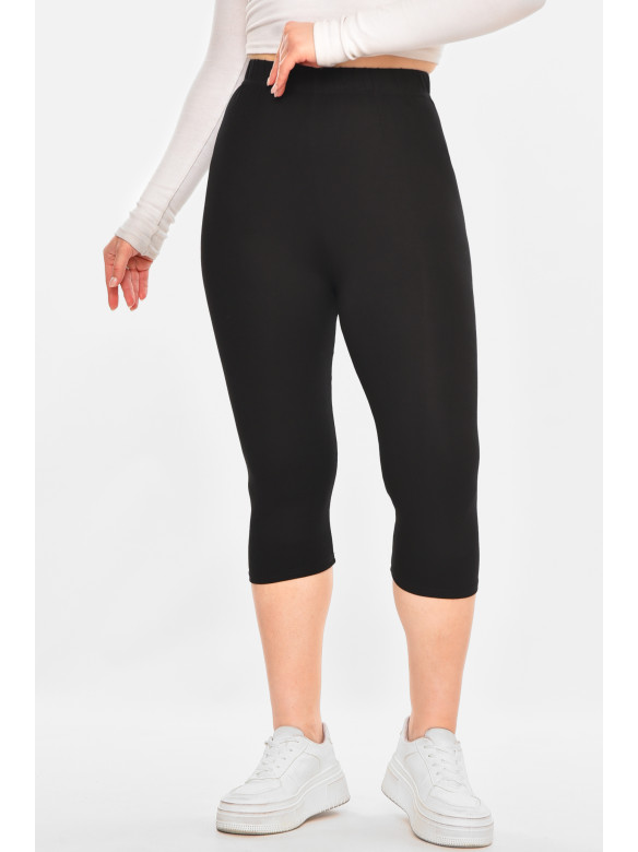 Бриджі жіночі однотонні чорного кольору А744 213124C