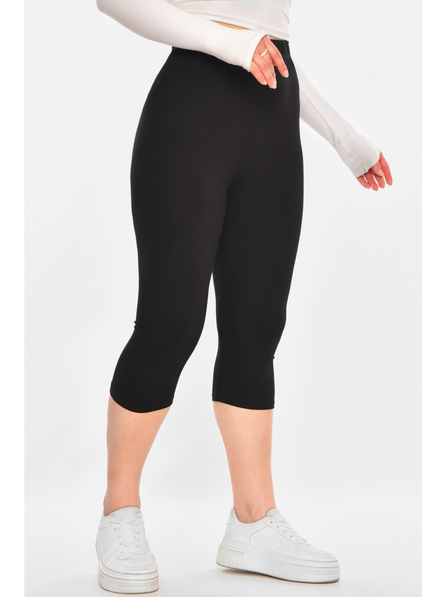 Бриджі жіночі однотонні чорного кольору А744 213124C