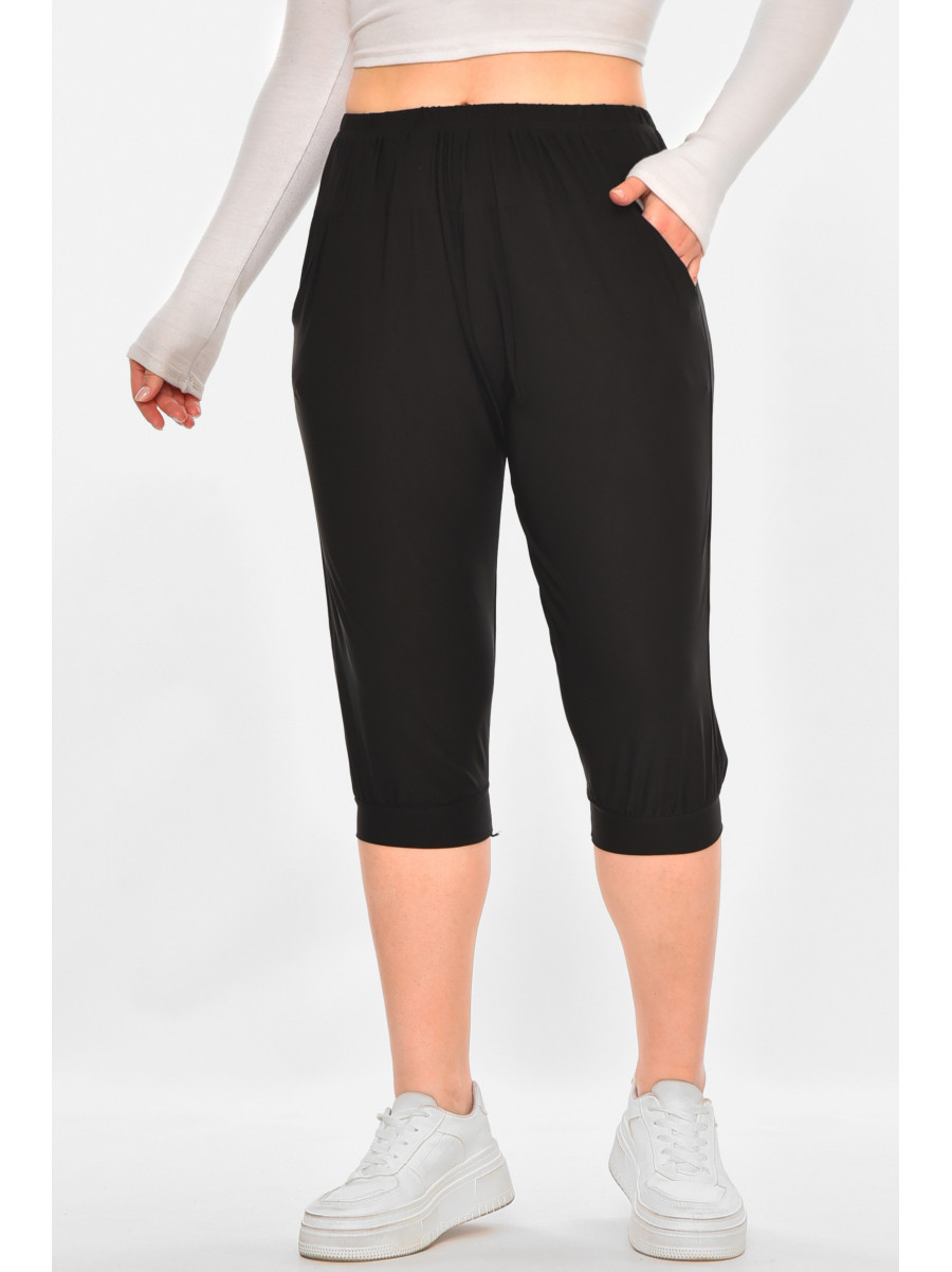 Бриджи женские однотонные черного цвета 709 213126C