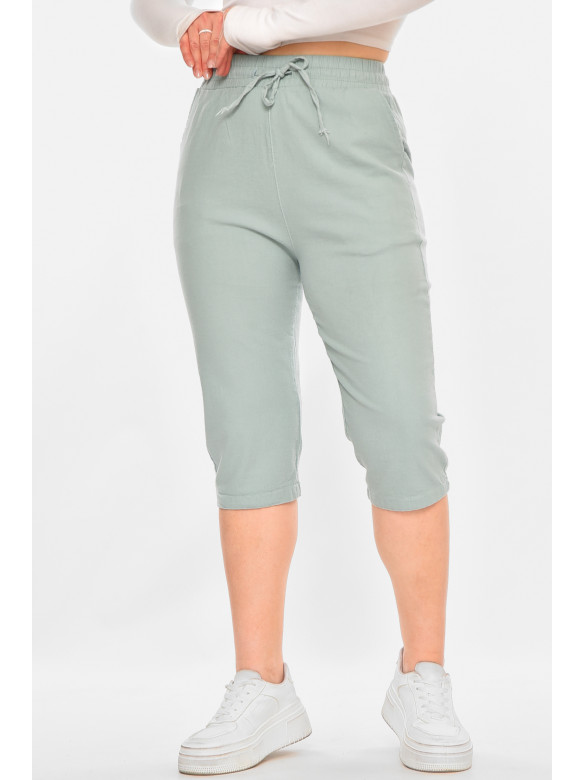 Бриджі жіночі однотонні м'ятного кольору 703 213131C