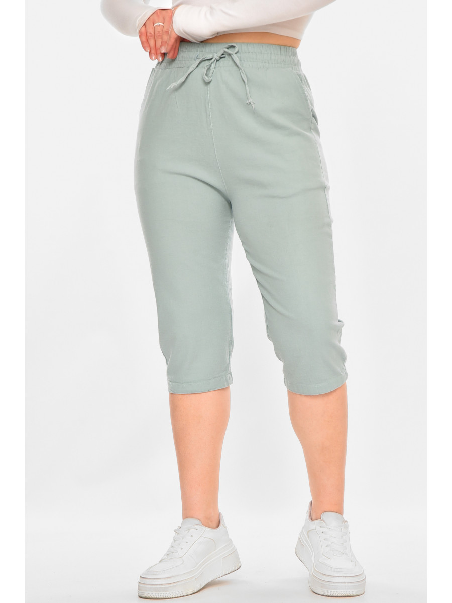 Бриджі жіночі однотонні м'ятного кольору 703 213131C