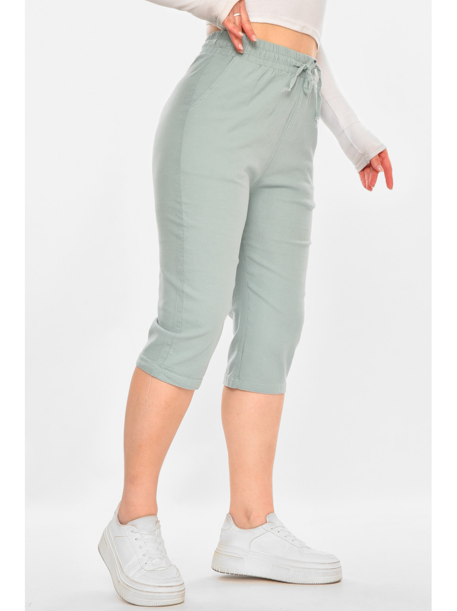 Бриджі жіночі однотонні м'ятного кольору 703 213131C