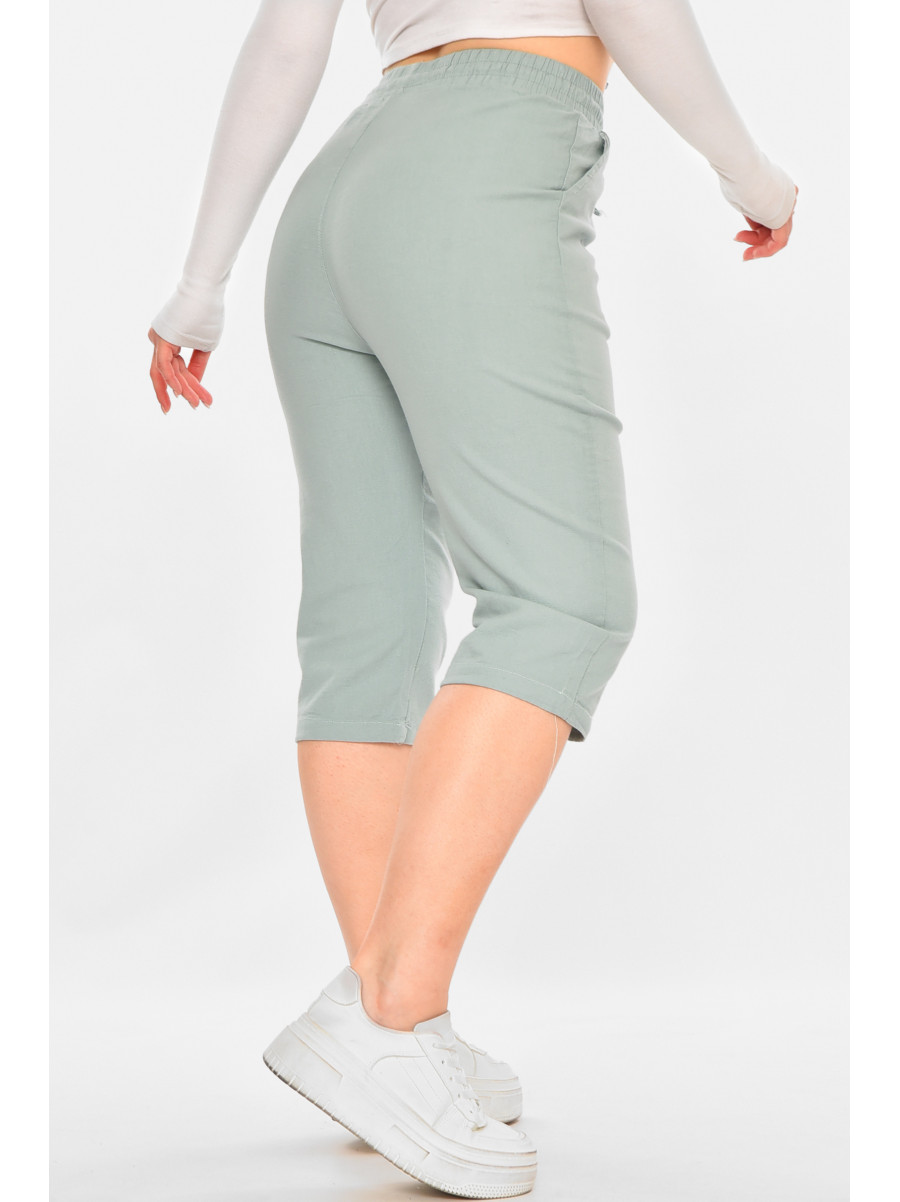 Бриджі жіночі однотонні м'ятного кольору 703 213131C