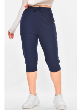 Бриджи женские однотонные тёмно-синего цвета 703 213140C