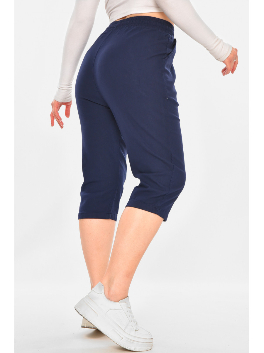 Бриджі жіночі однотонні темно-синього кольору 703 213140C