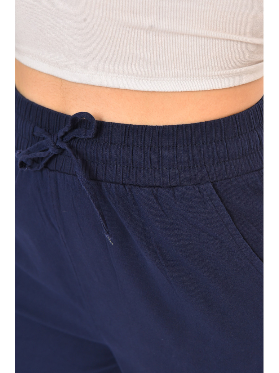 Бриджі жіночі однотонні темно-синього кольору 703 213140C