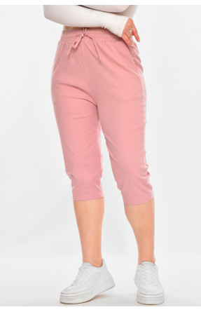 Бриджи женские однотонные пудрового цвета 703 213141C