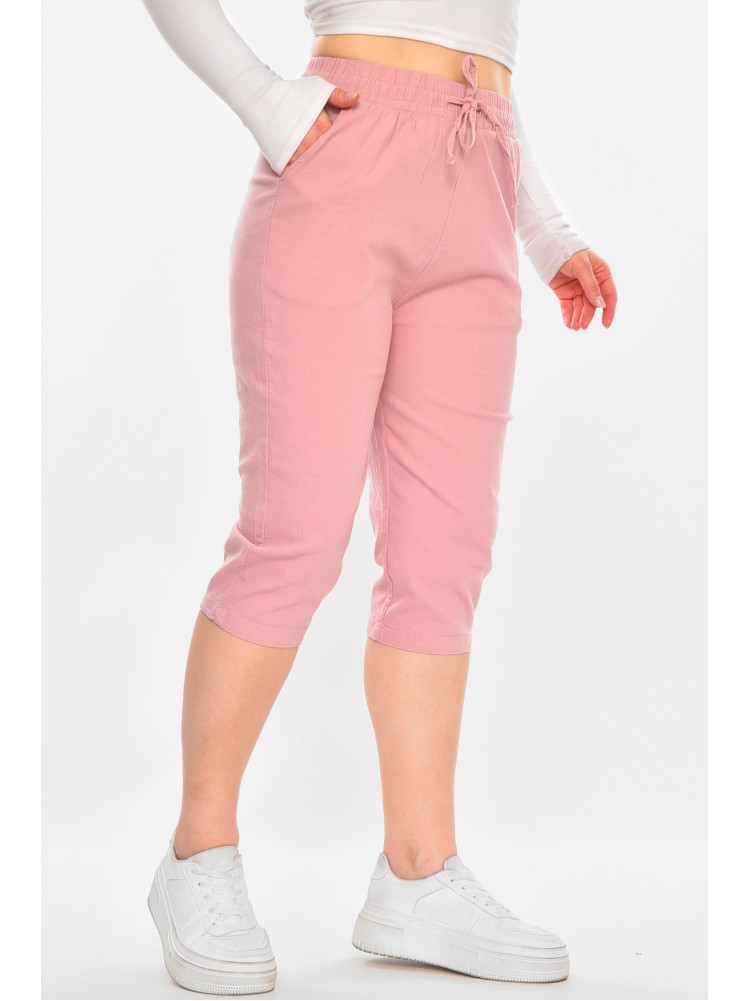 Бриджі жіночі однотонні пудрового кольору 703 213141C