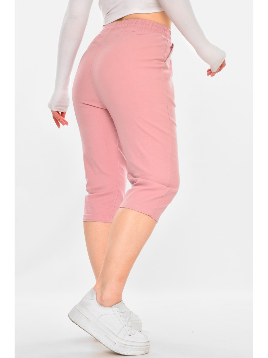 Бриджі жіночі однотонні пудрового кольору 703 213141C