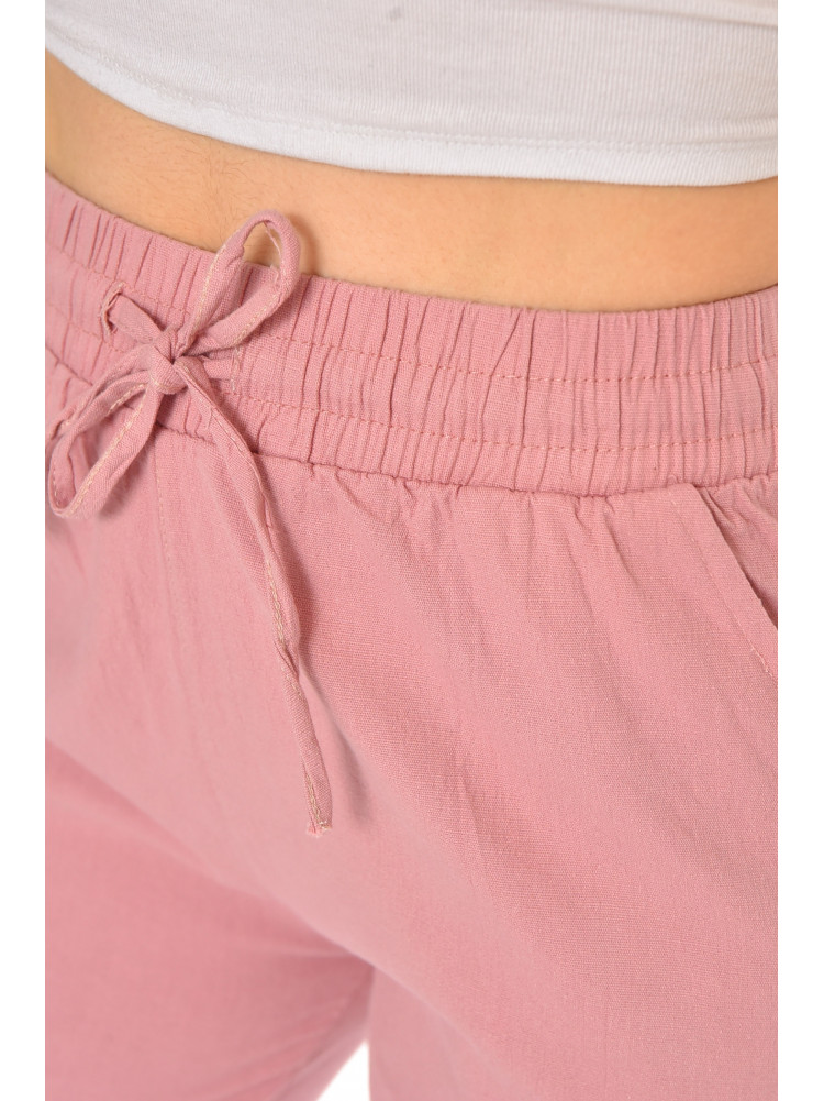 Бриджі жіночі однотонні пудрового кольору 703 213141C