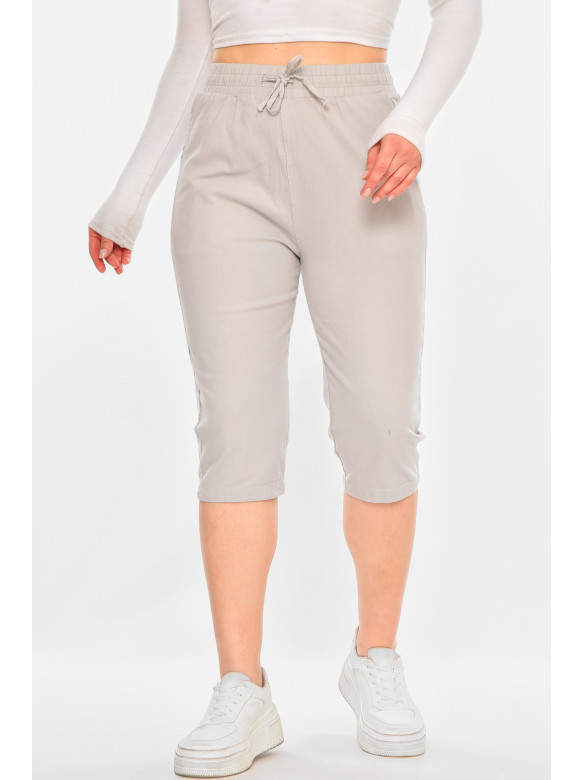 Бриджи женские однотонные серого цвета 703 213142C