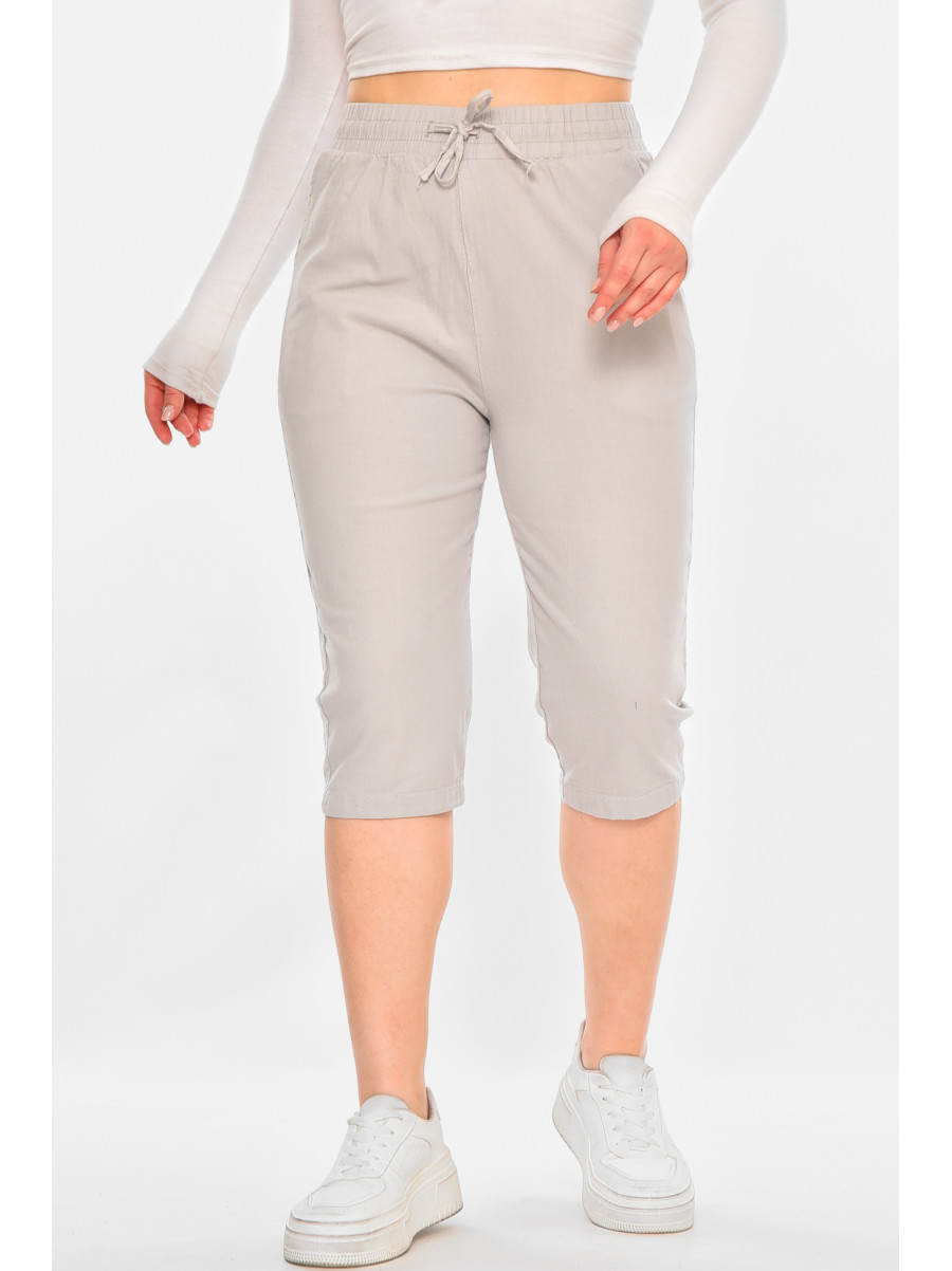 Бриджи женские однотонные серого цвета 703 213142C