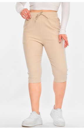 Бриджи женские однотонные бежевого цвета 703 213143C